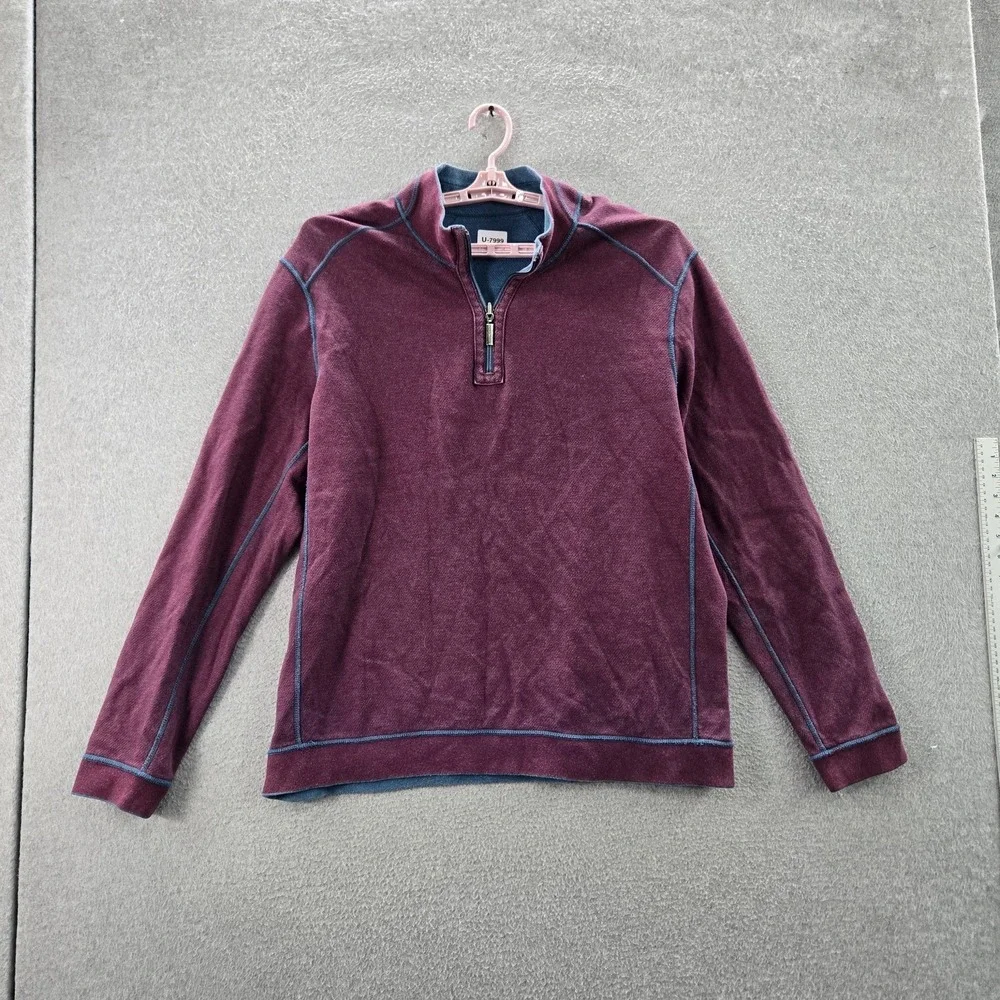 Tommy Bahama‎ Men Sweatshirt L Blue Logo Embroidery Dolphin Long Sleeve